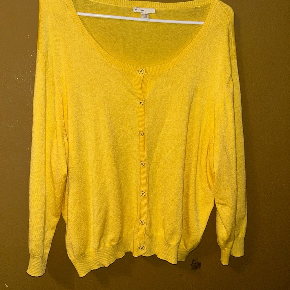 Yellow Button-Up Sweater